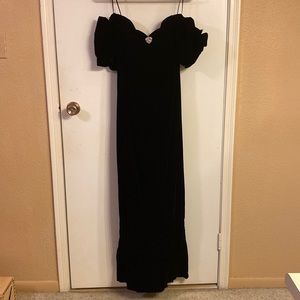 Velvet black dress by Jessica McClintock